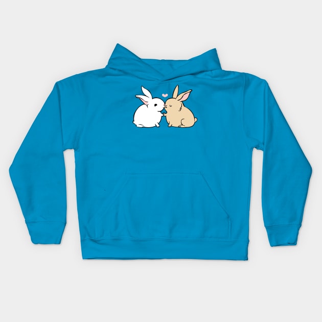 Bunny Kisses Kids Hoodie by huebucket